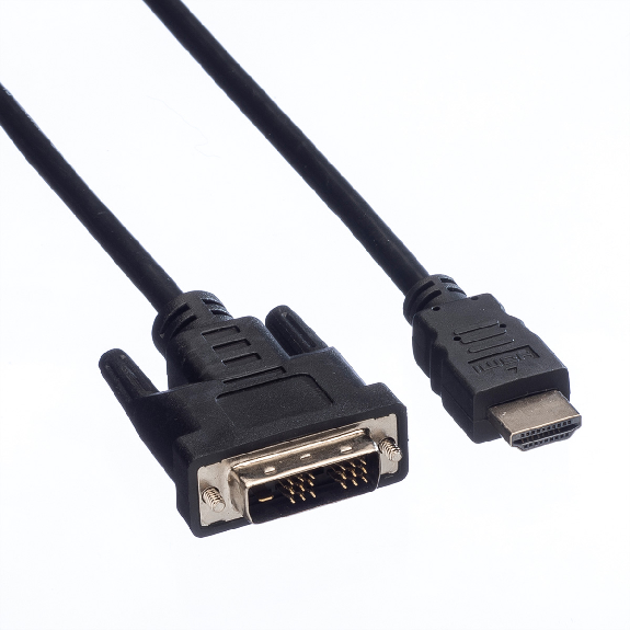 VALUE Kabel DVI (18+1) ST - HDMI ST, schwarz, 1,5 m-Beschreibung lesen