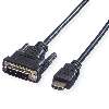 VALUE Kabel DVI (18+1) ST - HDMI ST, schwarz, 1,5 m