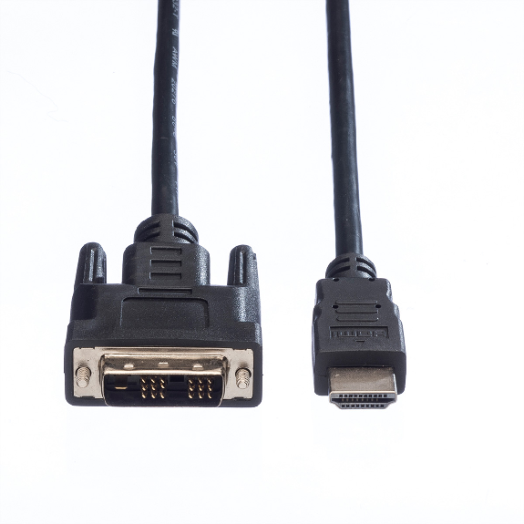 VALUE Kabel DVI (18+1) ST - HDMI ST, schwarz, 1,5 m-Beschreibung lesen