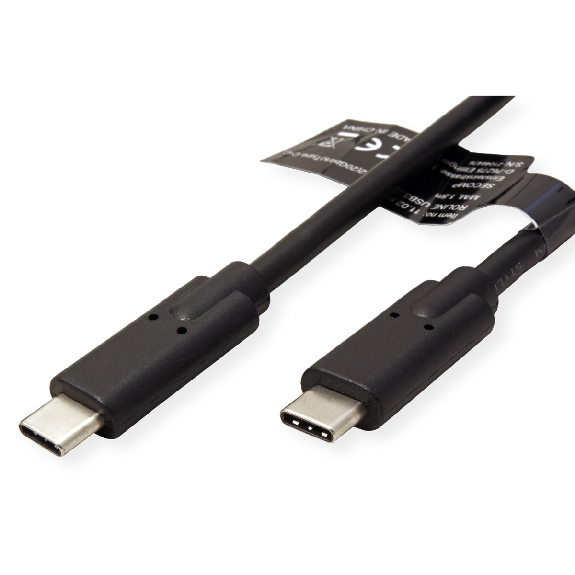 ROLINE USB 3.2 Gen 2x2 Kabel, Emark, C-C, ST/ST, 20Gbit/s, 100W, schwarz, 1 m-Beschreibung lesen