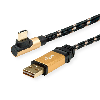 ROLINE GOLD USB 2.0 Kabel, USB A ST reversibel  - USB C ST gewinkelt, 3 m