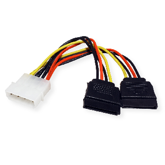 ROLINE Y-Adapterkabel 4 pol. HDD / 2x SATA, 0,12 m-Beschreibung lesen