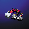 ROLINE Y-Adapterkabel 4 pol. HDD / 2x SATA, 0,12 m