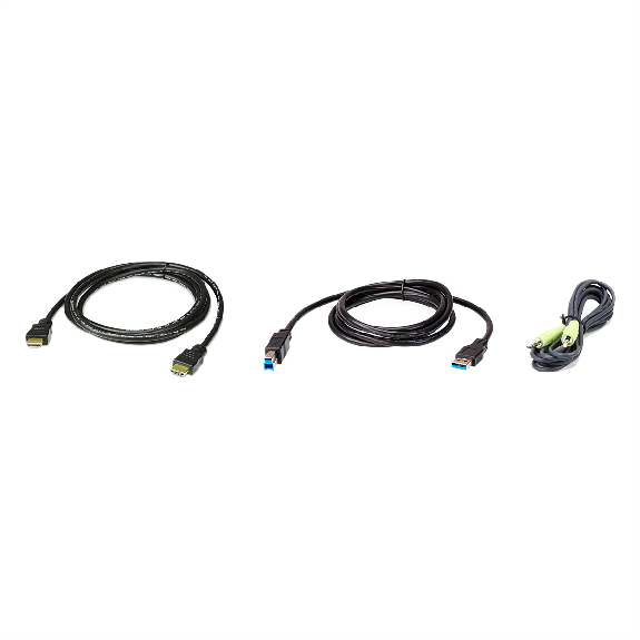 ATEN 2L-7D02UHX3 USB HDMI KVM Kabel-Kit, USB 3.0, schwarz, 1,8 m-Beschreibung lesen