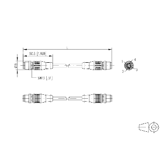 METZ CONNECT Verbindungsleitung M12 ST-M12 ST, 4-polig D-kodiert, 5 m-Beschreibung lesen