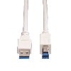 VALUE Câble USB 3.2 Gen 1 Type A-B, blanc, 3 m