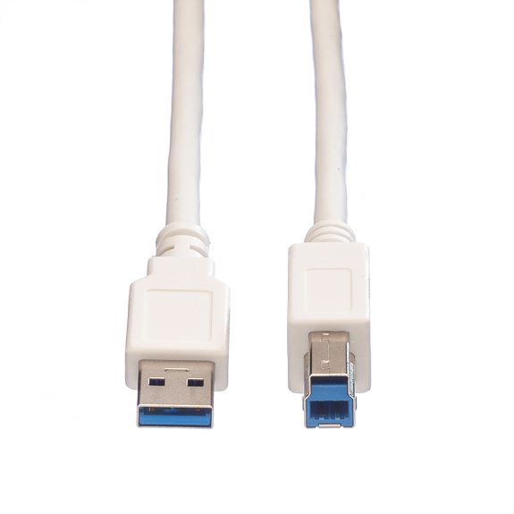 VALUE Câble USB 3.2 Gen 1 Type A-B, blanc, 3 m-Lire la description