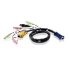 ATEN 2L-5303U Câble KVM VGA, USB et Audio, noir, 3 m ATEN 2L-5303U Câble KVM VGA, USB et Audio, noir, 3 m