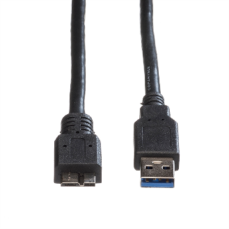 ROLINE USB 3.2 Gen 1 Kabel, A ST - Micro B ST, schwarz, 0,8 m-Beschreibung lesen