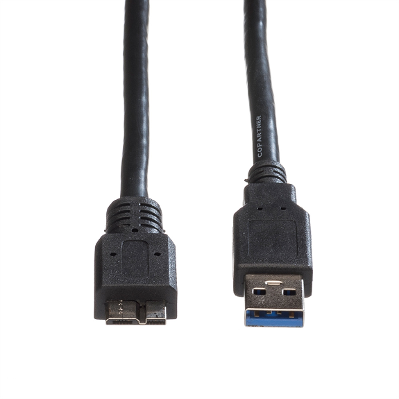 ROLINE USB 3.2 Gen 1 Kabel, A ST - Micro B ST, schwarz, 0,8 m-Beschreibung lesen