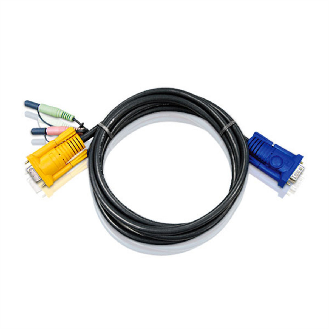 ATEN 2L-5203A KVM Anschlußkabel 3m mit Audio, schwarz, 3 m-Beschreibung lesen