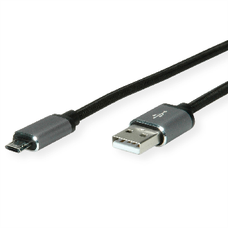 ROLINE USB 2.0 Kabel, A - Micro B (reversibel), ST/ST, 3 m-Beschreibung lesen