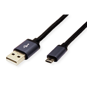 ROLINE USB 2.0 Kabel, A - Micro B (reversibel), ST/ST, 3 m-Beschreibung lesen