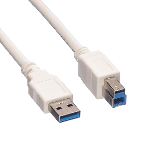 VALUE USB 3.2 Gen 1 Kabel, Typ A-B, weiß, 1,8 m-Beschreibung lesen