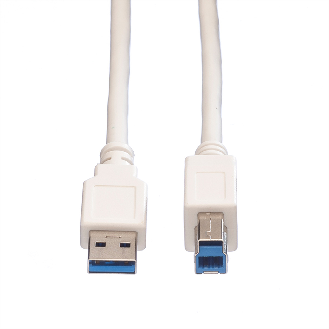 VALUE USB 3.2 Gen 1 Kabel, Typ A-B, weiß, 1,8 m-Beschreibung lesen