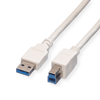 VALUE USB 3.2 Gen 1 Kabel, Typ A-B, weiß, 1,8 m-Beschreibung lesen