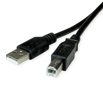 ROLINE RM USB 2.0 Kabel, Typ A-B, schwarz, 0,8 m-Beschreibung lesen