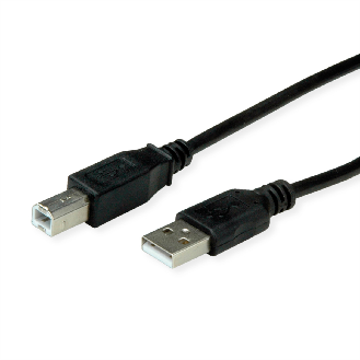 ROLINE RM USB 2.0 Kabel, Typ A-B, schwarz, 0,8 m-Beschreibung lesen