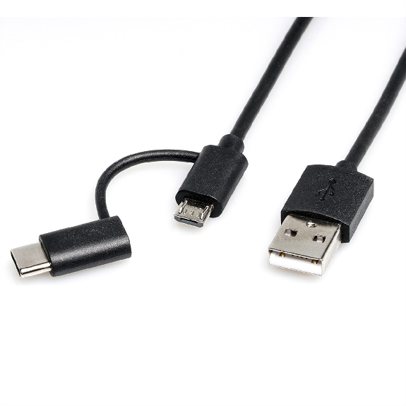 ROLINE Câble USB 2.0 de charge et synchronisation (type A - type C / Micro B), noir, 1 m ROLINE Câble USB 2.0 de charge et synchronisation (type A - type C / Micro B), noir, 1 m-Lire la description