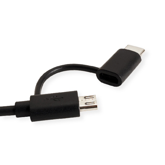 ROLINE Câble USB 2.0 de charge et synchronisation (type A - type C / Micro B), noir, 1 m ROLINE Câble USB 2.0 de charge et synchronisation (type A - type C / Micro B), noir, 1 m-Lire la description