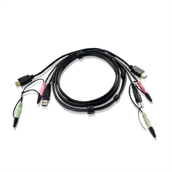 ATEN 2L-7D02UH Câble KVM HDMI, USB et Audio, noir, 1,8 m-Lire la description