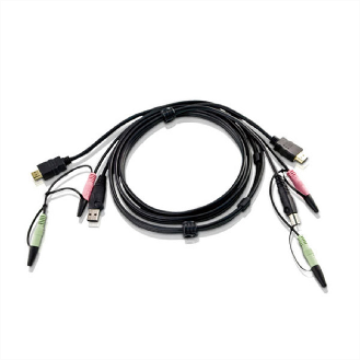 ATEN 2L-7D02UH Câble KVM HDMI, USB et Audio, noir, 1,8 m-Lire la description