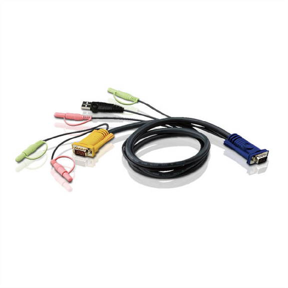 ATEN 2L-5305U Câble KVM VGA, USB et Audio, noir, 5 m-Leggi tutto