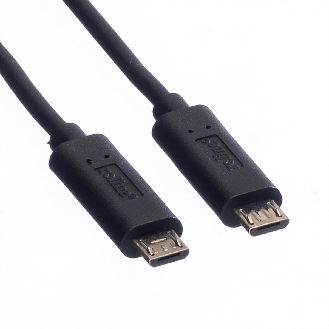 ROLINE USB 2.0 Ladekabel, Micro B - Micro B, ST/ST, schwarz, 0,3 m-Beschreibung lesen