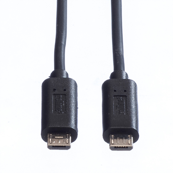 ROLINE USB 2.0 Ladekabel, Micro B - Micro B, ST/ST, schwarz, 0,3 m-Beschreibung lesen