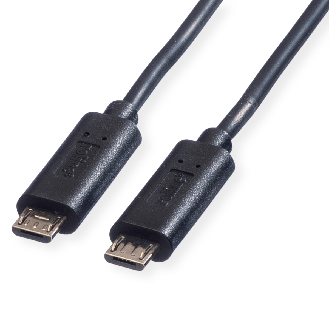 ROLINE USB 2.0 Ladekabel, Micro B - Micro B, ST/ST, schwarz, 0,3 m-Beschreibung lesen