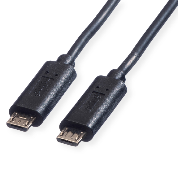 ROLINE USB 2.0 Ladekabel, Micro B - Micro B, ST/ST, schwarz, 0,3 m-Beschreibung lesen