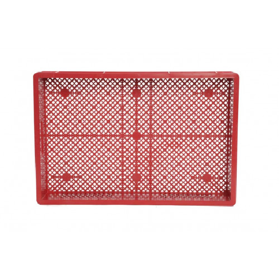 Bac europe ajouré 600x400x90 mm rouge Multiroir-Lire la description