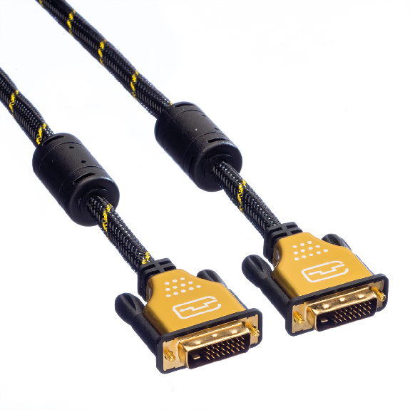 ROLINE GOLD Câble pour écran DVI, M-M, (24+1) dual link, 1 m ROLINE GOLD Câble pour écran DVI, M-M, (24+1) dual link, 1 m-Lire la description