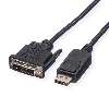 ROLINE DisplayPort Kabel DP ST - DVI ST, schwarz, 1,5 m