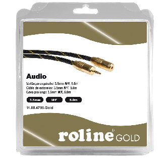 ROLINE GOLD 3,5mm Audio-Verlängerungskabel ST/BU, Retail Blister, 5 m-Beschreibung lesen
