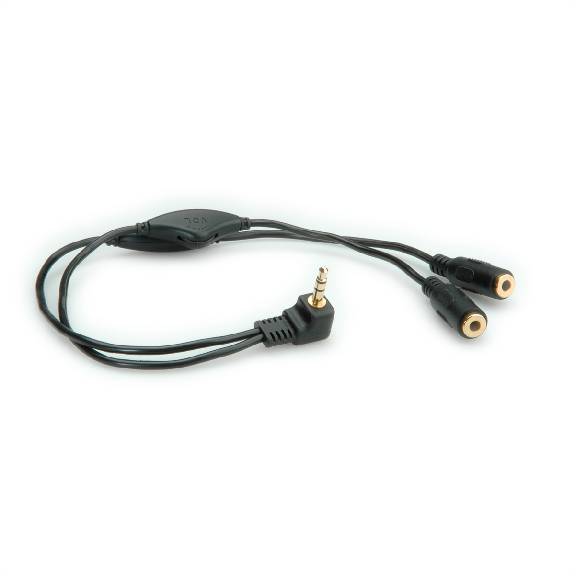 ROLINE Lautsprecher-Y-Kabel, 3,5mm (Stecker, 2x Buchse), mit Volumenregler-Beschreibung lesen
