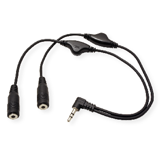 ROLINE Lautsprecher-Y-Kabel, 3,5mm (Stecker, 2x Buchse), mit Volumenregler-Beschreibung lesen