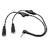 ROLINE Lautsprecher-Y-Kabel, 3,5mm (Stecker, 2x Buchse), mit Volumenregler