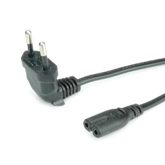 ROLINE Netzkabel Euro-Stecker (abgewinkelt) auf C7, 2pol., schwarz, 1,8 m-Beschreibung lesen