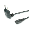 ROLINE Netzkabel Euro-Stecker (abgewinkelt) auf C7, 2pol., schwarz, 1,8 m ROLINE Netzkabel Euro-Stecker (abgewinkelt) auf C7, 2pol., schwarz, 1,8 m