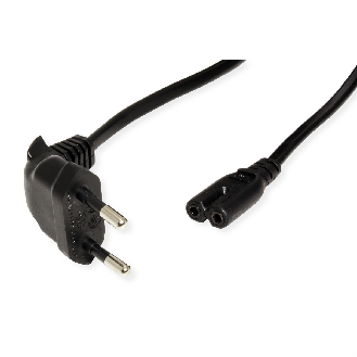 ROLINE Netzkabel Euro-Stecker (abgewinkelt) auf C7, 2pol., schwarz, 1,8 m-Beschreibung lesen