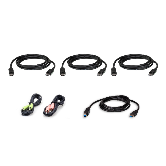 ATEN 2L-7D02UDPX6 1,8 M USB DisplayPort Triple Display KVM Kabel-Set, schwarz, 1,8 m-Beschreibung lesen