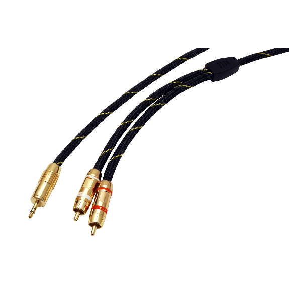 ROLINE GOLD Audio-Verbindungskabel 3,5mm Stereo - 2x Cinch, ST/ST, 5 m-Beschreibung lesen