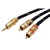 ROLINE GOLD Audio-Verbindungskabel 3,5mm Stereo - 2x Cinch, ST/ST, 5 m