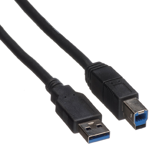 ROLINE USB 3.2 Gen 1 Kabel, Typ A-B, schwarz, 0,8 m-Beschreibung lesen