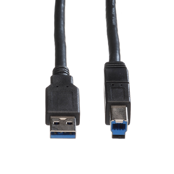 ROLINE USB 3.2 Gen 1 Kabel, Typ A-B, schwarz, 0,8 m-Beschreibung lesen