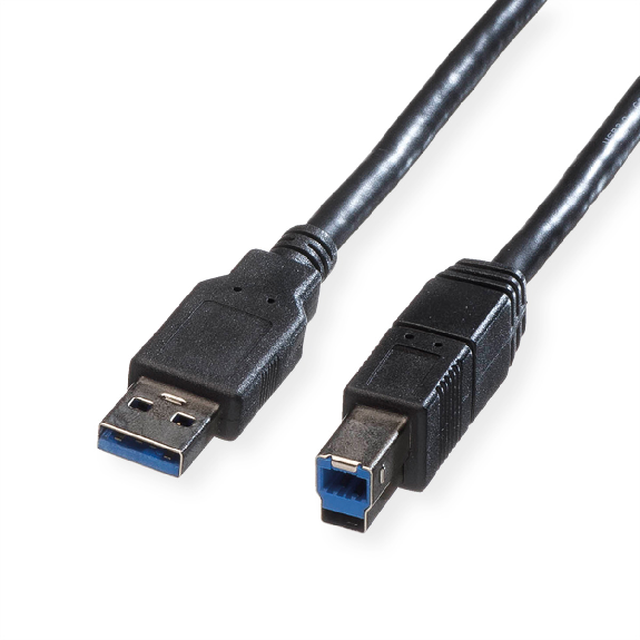 ROLINE USB 3.2 Gen 1 Kabel, Typ A-B, schwarz, 0,8 m-Beschreibung lesen