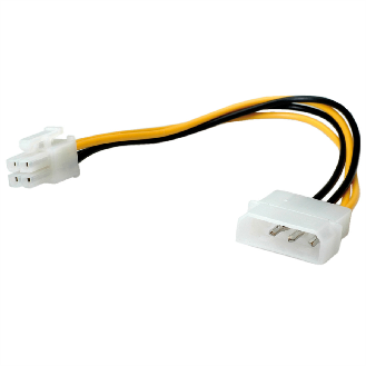 ROLINE Internes Power Kabel, 4pol. HDD / ATX12V-P4 4-polig Power, 0,15 m-Beschreibung lesen