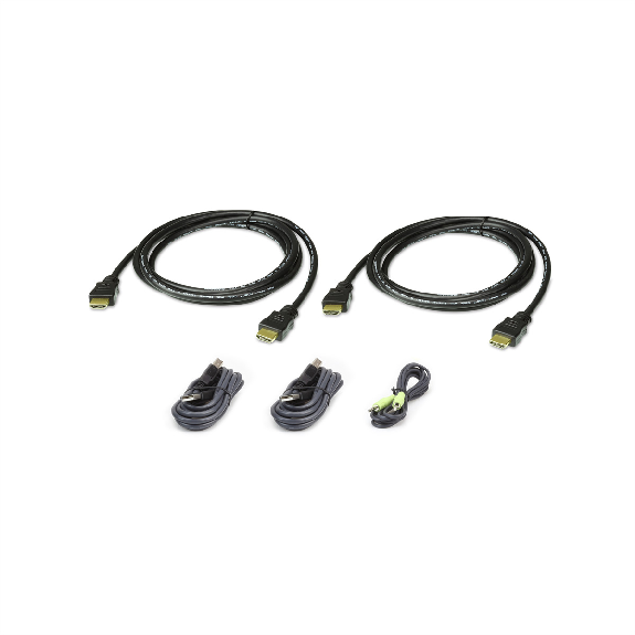 ATEN 2L-7D02UHX5 Kit de câbles KVM sécurisé deux affichages HDMI USB-Leer más