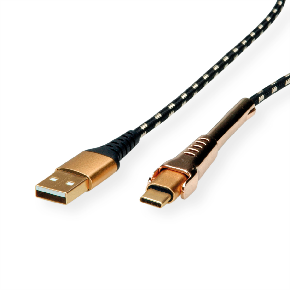 ROLINE GOLD USB 2.0 Sync- & Ladekabel, USB-A/USB-C, Stütze, 1 m-Beschreibung lesen